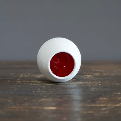 Mini Dino Vase Frost White / Red #JT280C