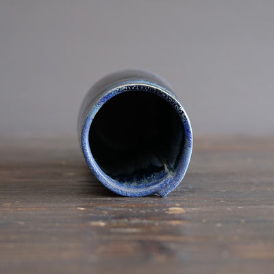 Blue TENMOKU Wraps Tall Vase #KY235
