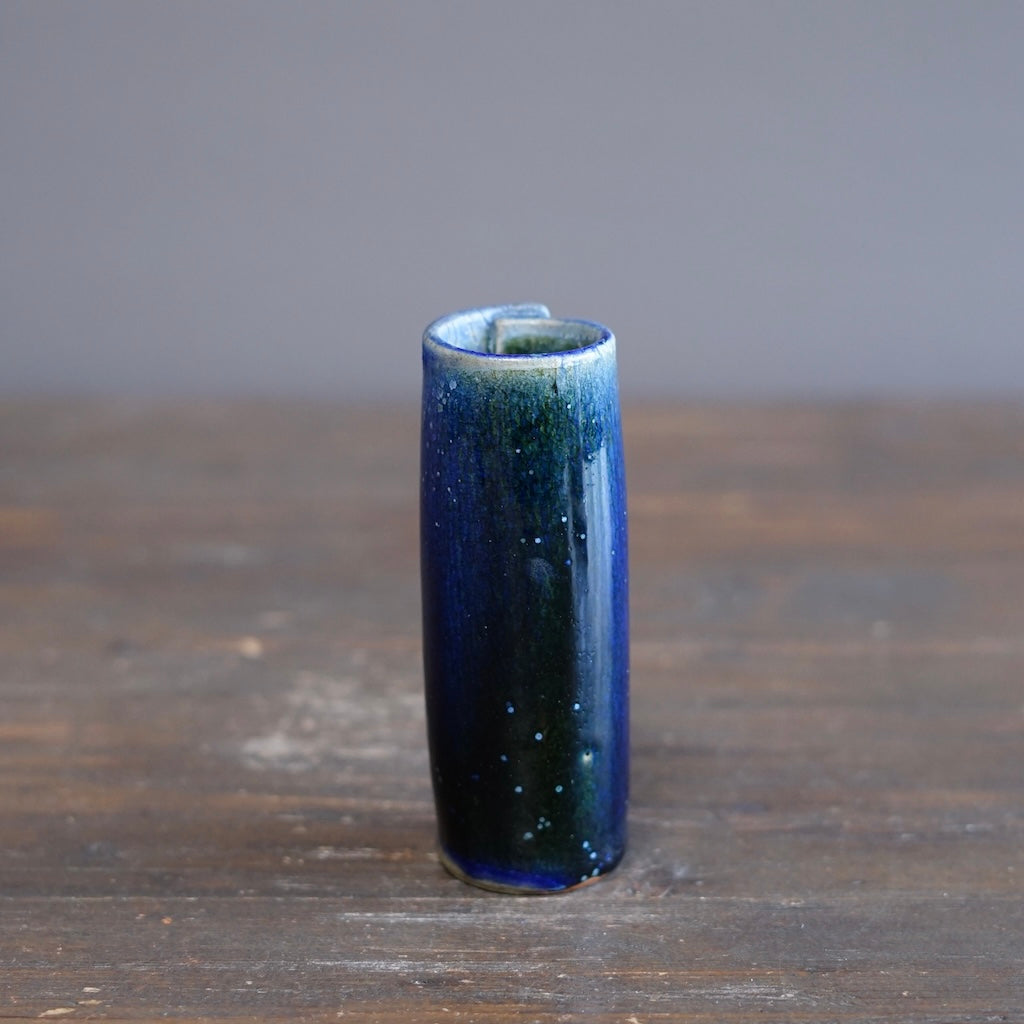 Blue TENMOKU Hanging Flower Vase #KY241