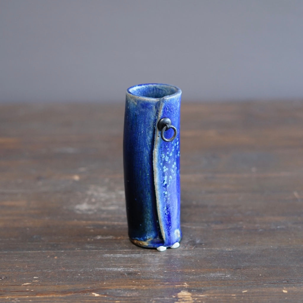 Blue TENMOKU Hanging Flower Vase #KY241