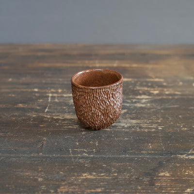 Carved Brown Sake Cup #LK755L