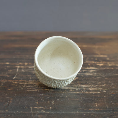 Carved White Sake Cup #LK755C