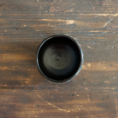 Carved Black Sake Cup #LK755D