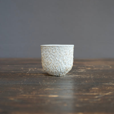 Carved White Sake Cup #LK755i