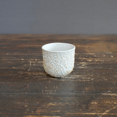 Carved White Sake Cup #LK755i