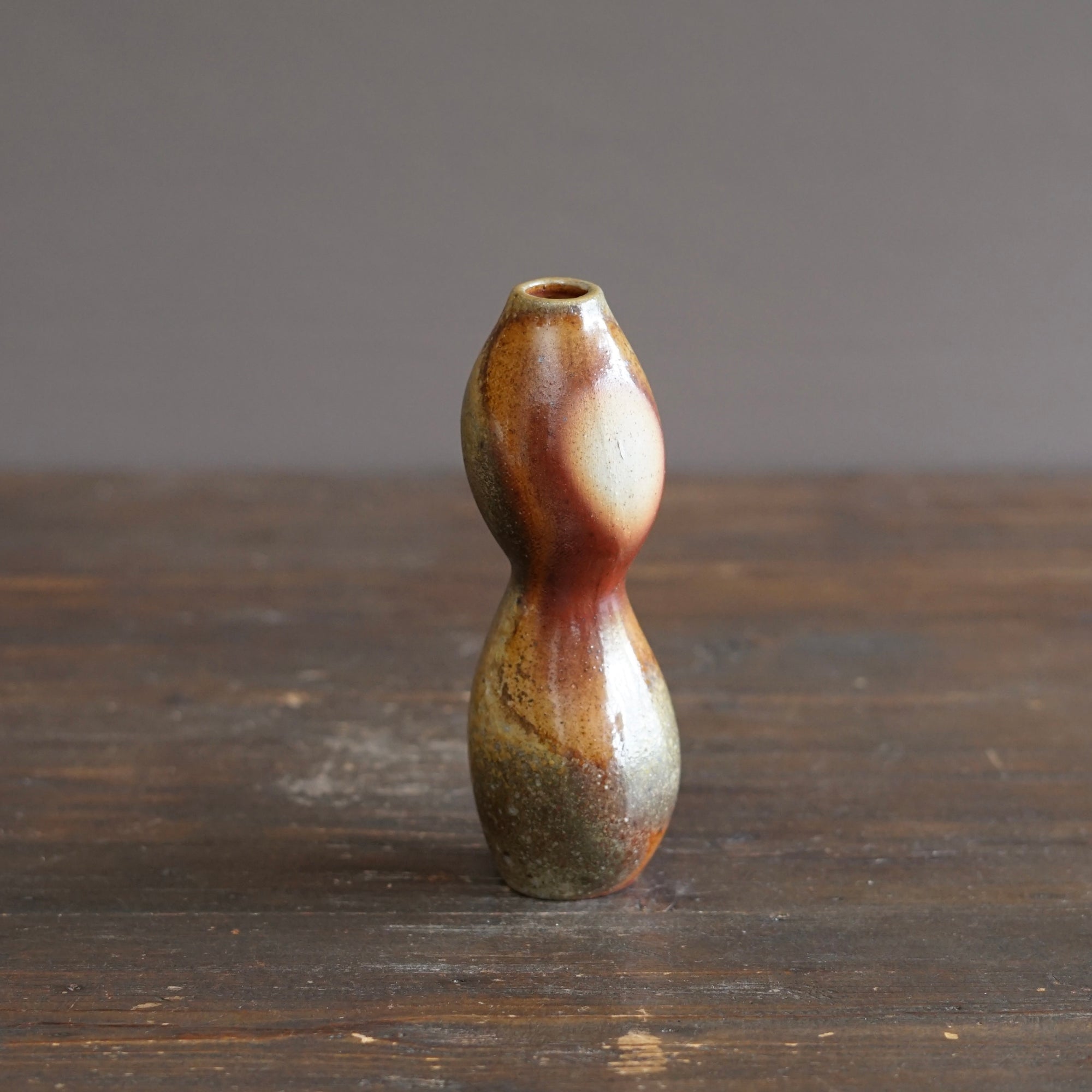Wood Fired Seed Pod Flower Vase #KY247
