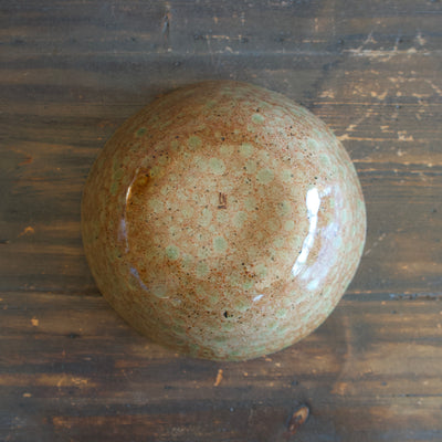 Brown / Green Dots Fruit Bowl #LK762