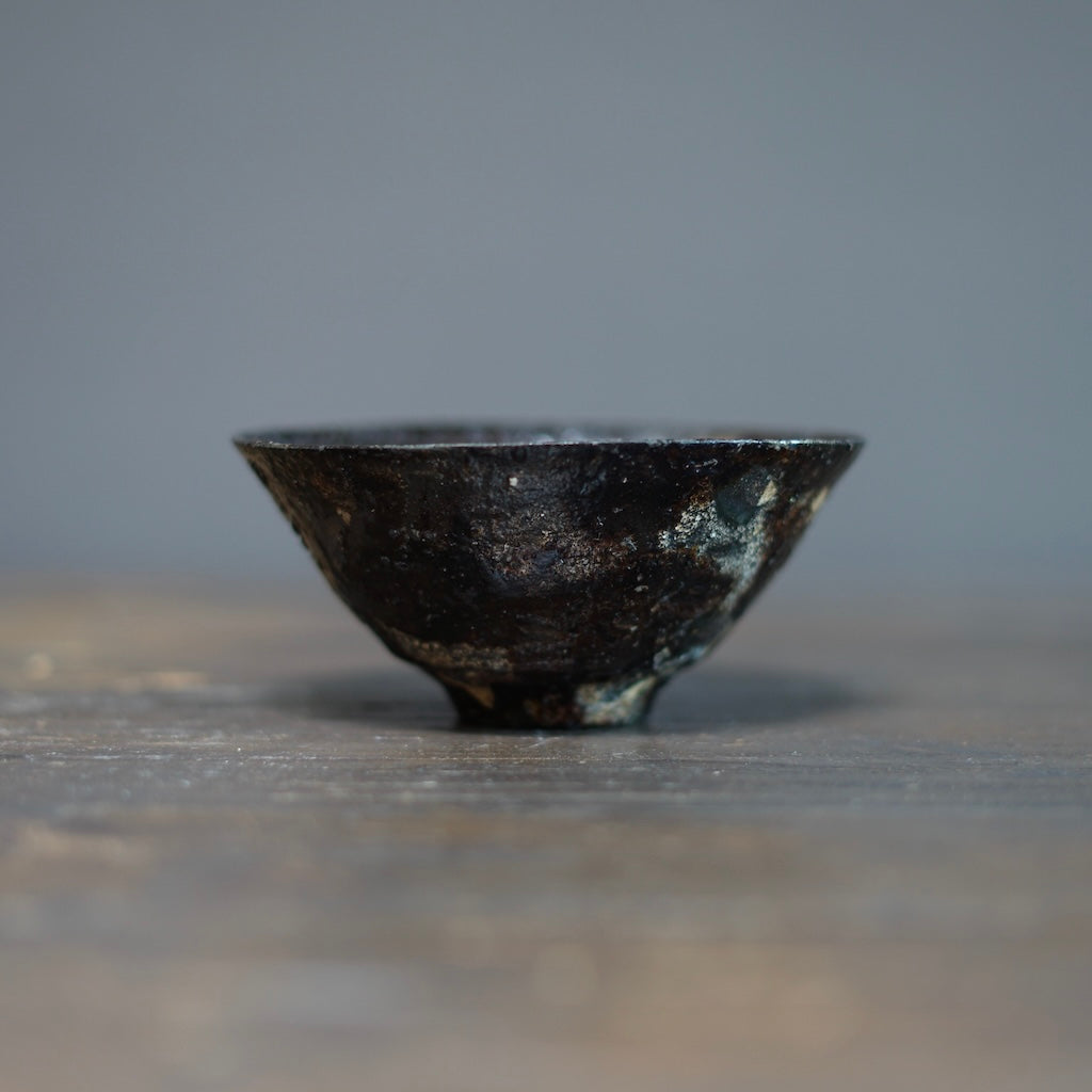 Gyokkaku Mashira Raku Flat Tea Bowl #AK61