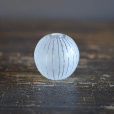 Round Ball Bud Vase Clear Stripes #YY29A