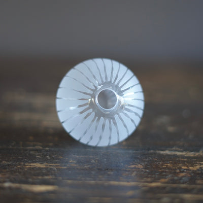 Round Ball Bud Vase Clear Stripes #YY29A