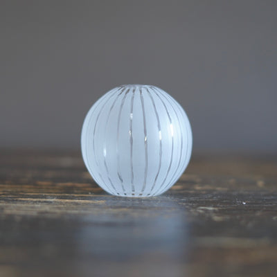Round Ball Bud Vase Clear Stripes #YY29B