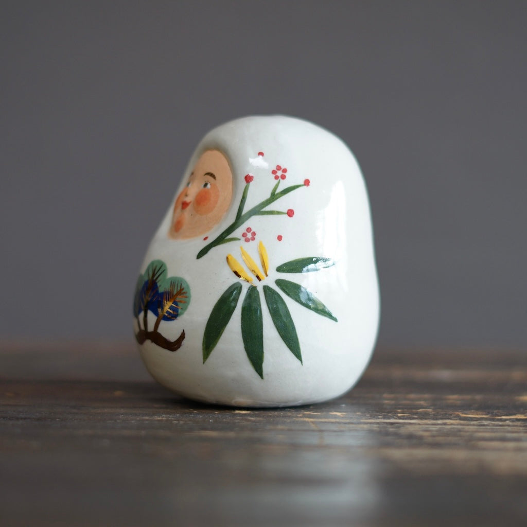 DARUMA Doll White Good Luck Holidays #OKA11