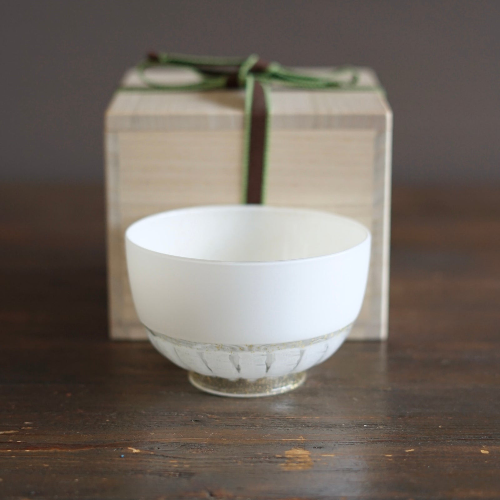 White Lace Glass Tea Bowl #NS27