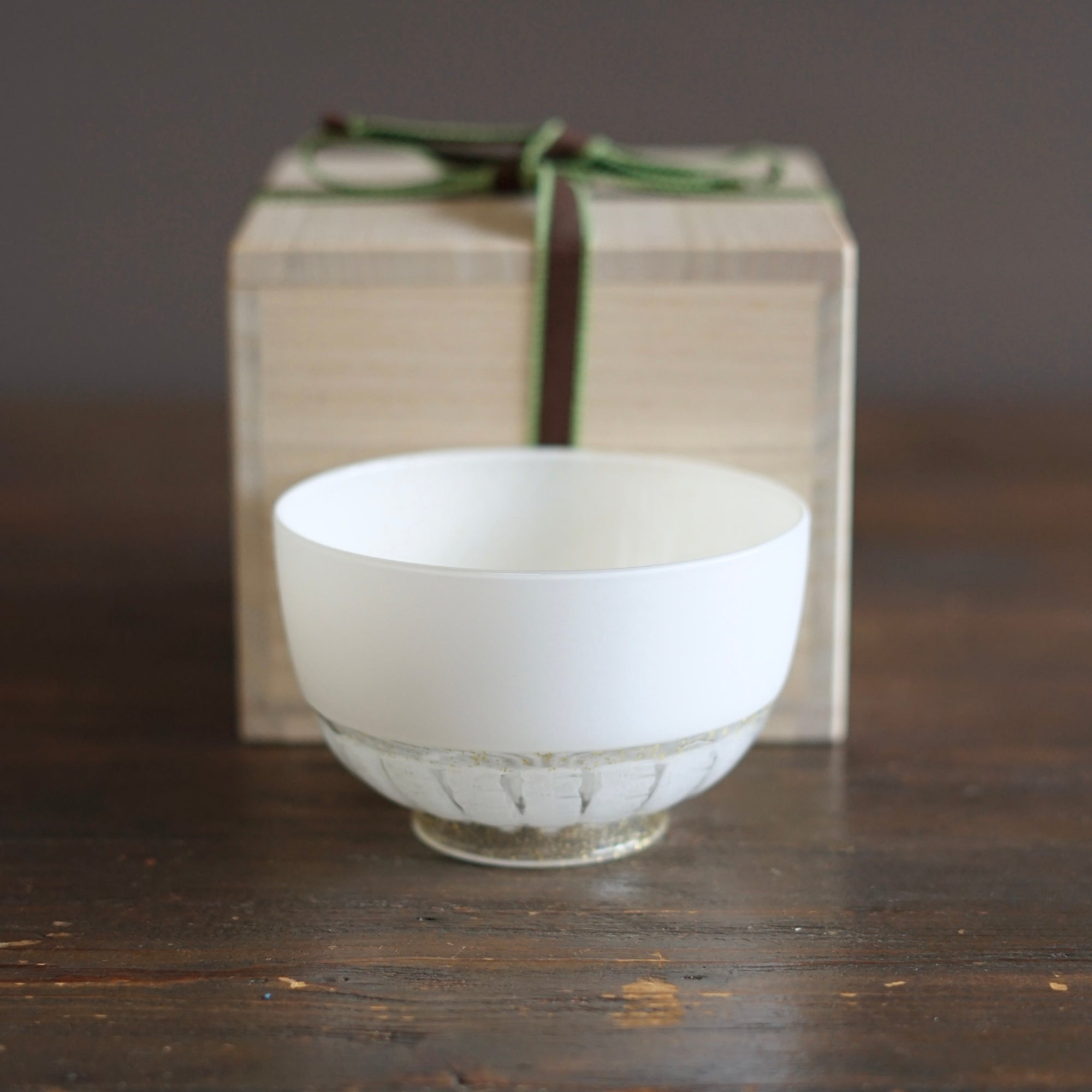 White Lace Glass Tea Bowl #NS27