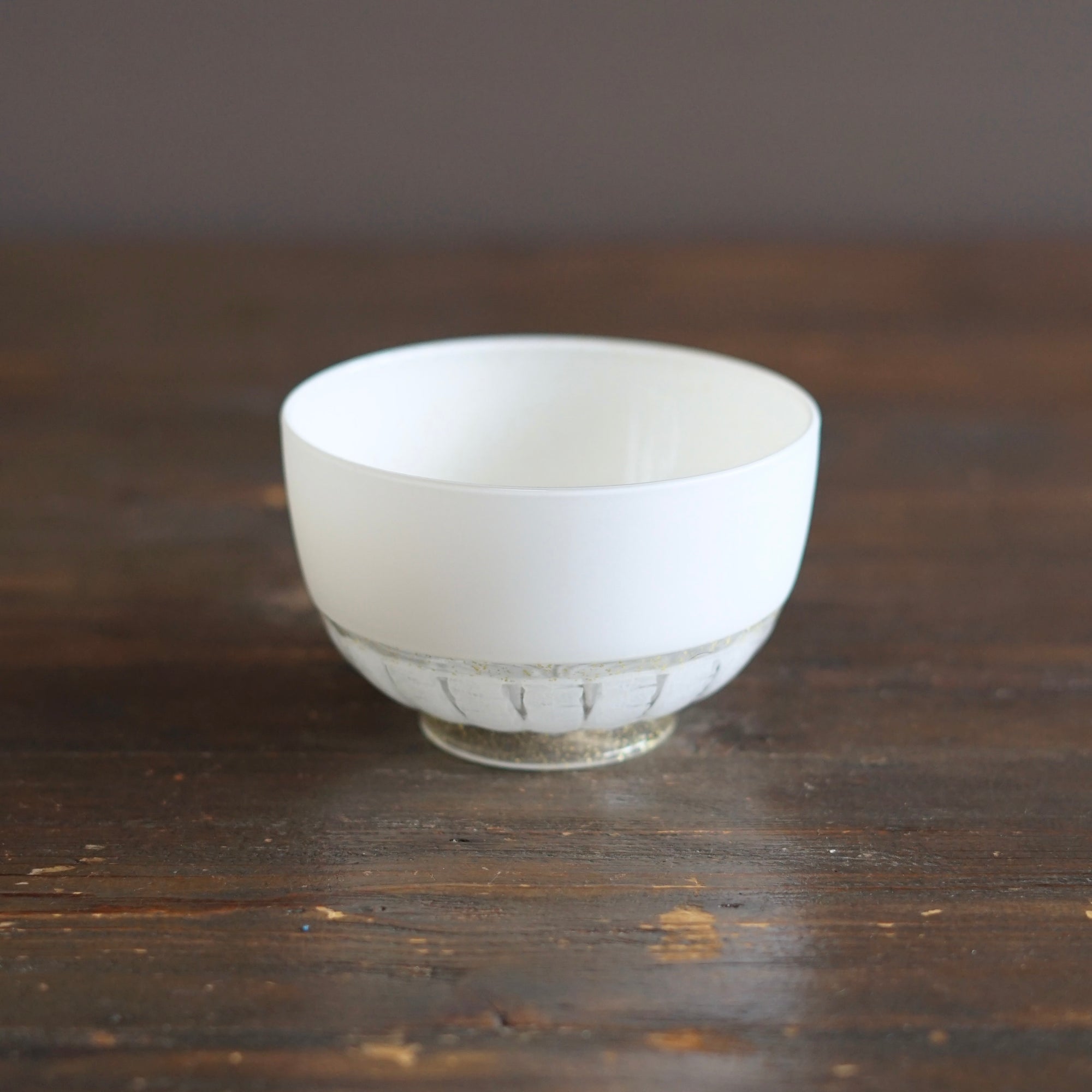 White Lace Glass Tea Bowl #NS27