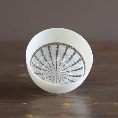 White Lace Glass Tea Bowl #NS27