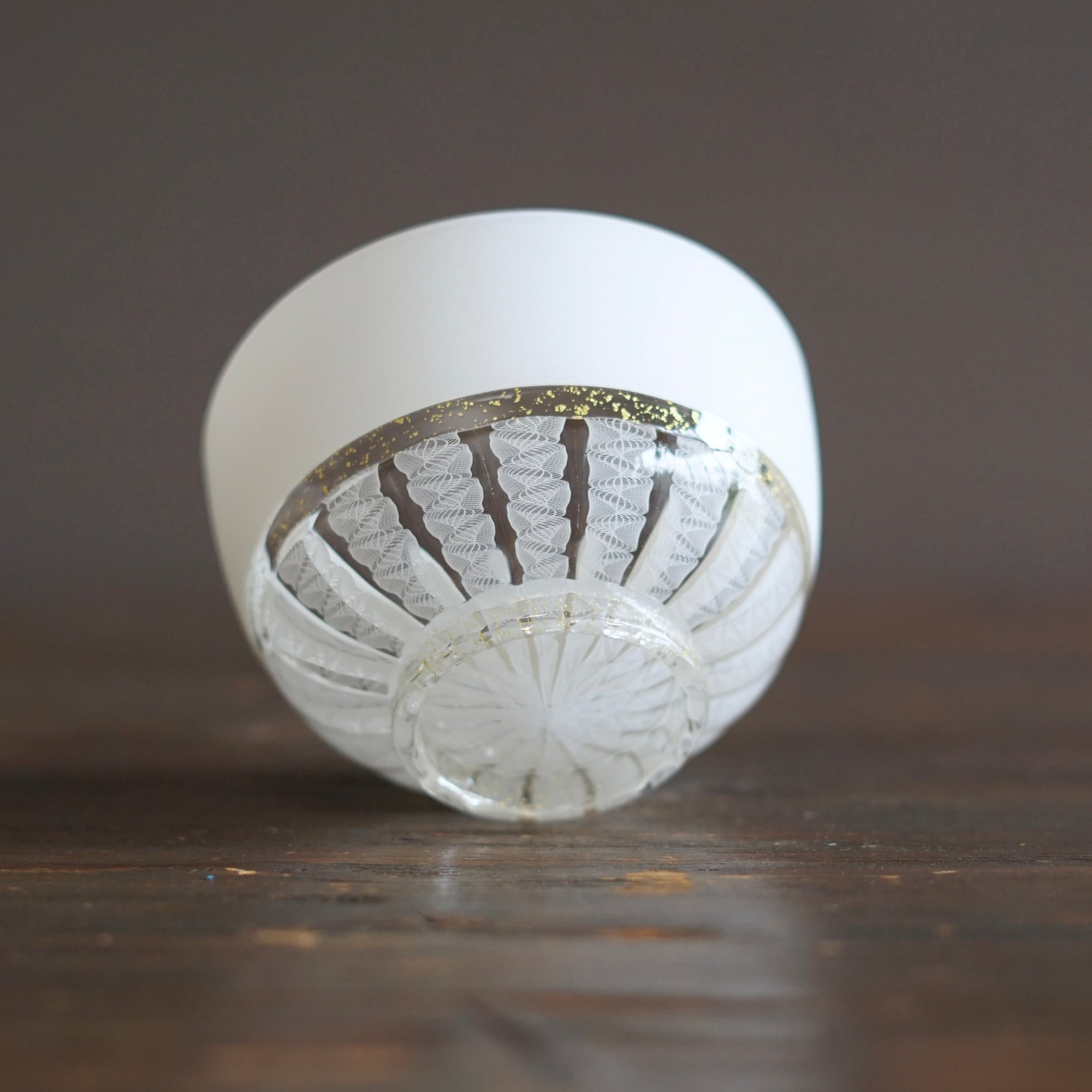 White Lace Glass Tea Bowl #NS27