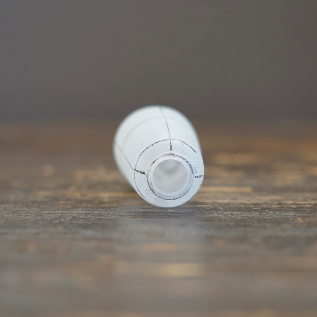 Tall Frosted White Brown Line Bud Vase #YY24A