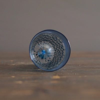 Multifaceted Teal Glass Tumbler #NS33