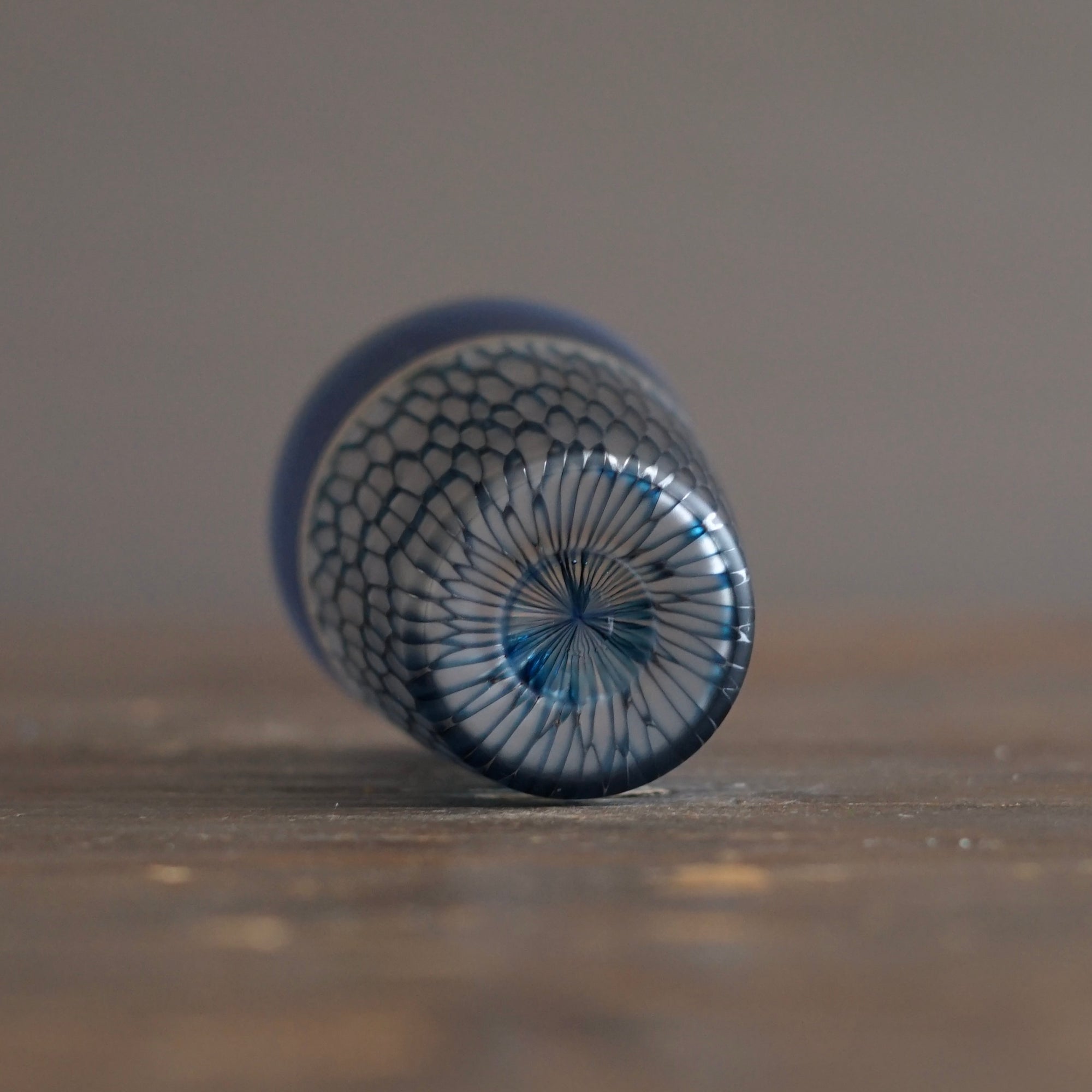 Multifaceted Teal Glass Tumbler #NS33