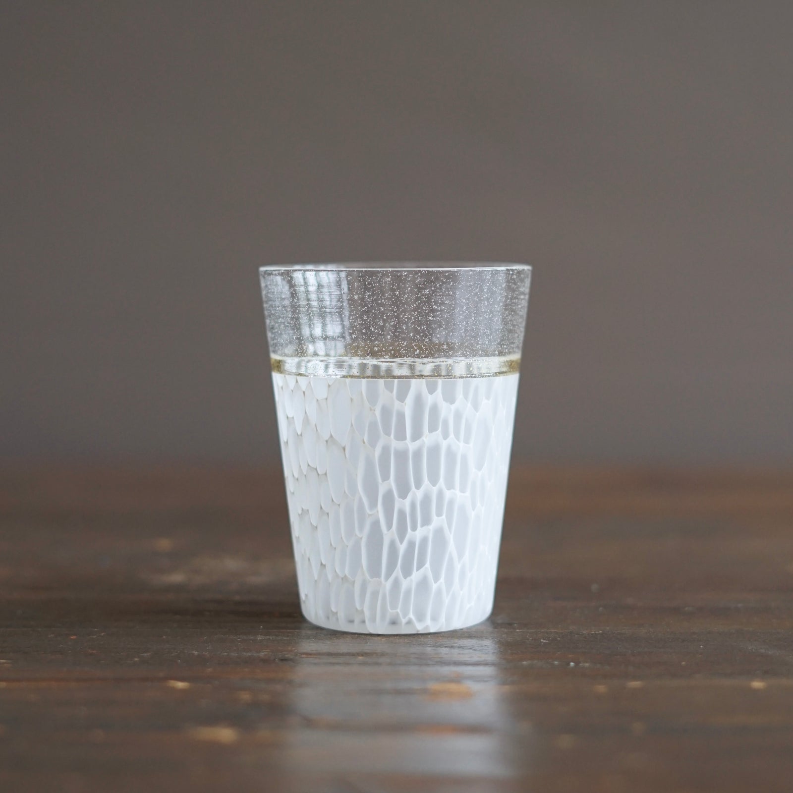 Multifaceted White Glass Tumbler #NS34