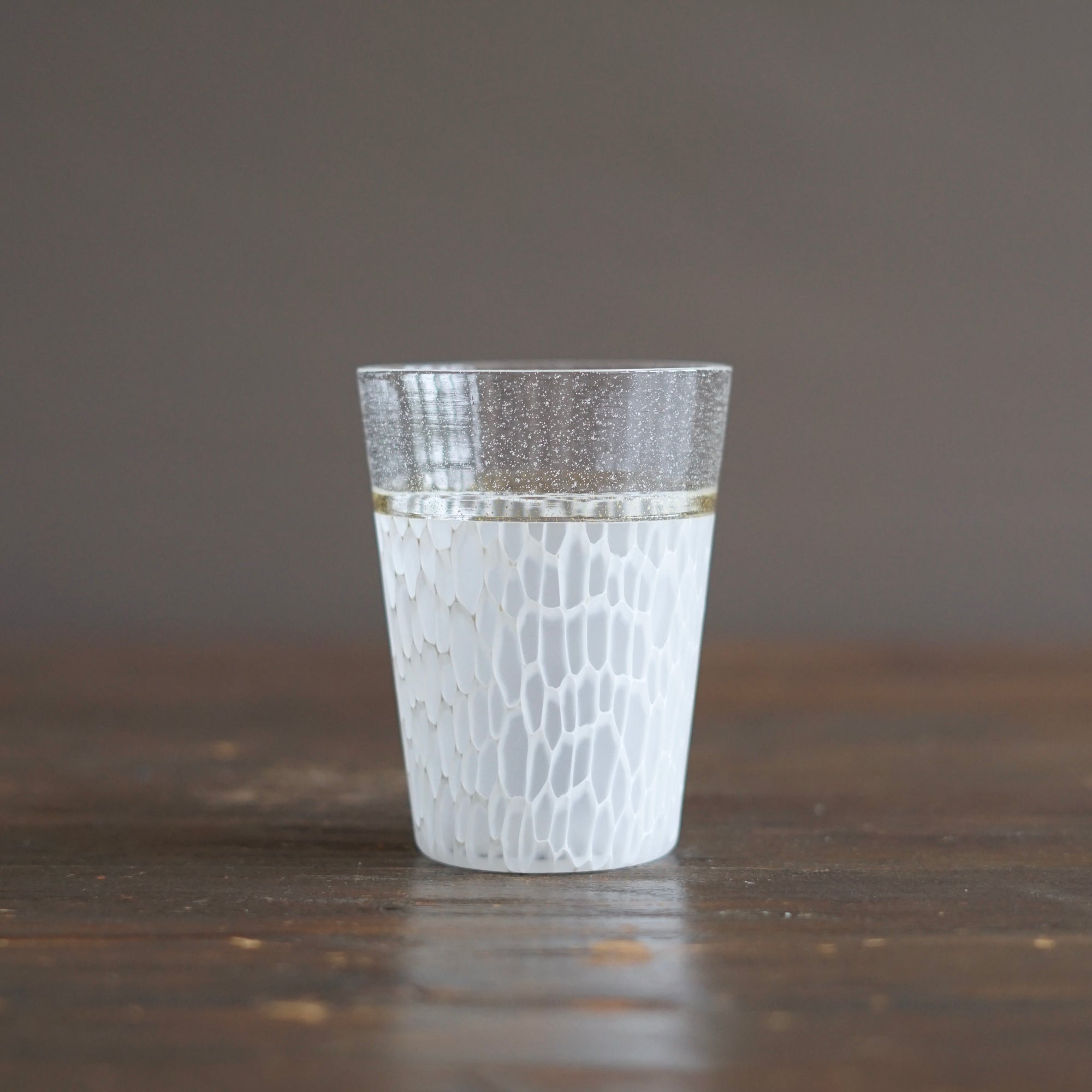 Multifaceted White Glass Tumbler #NS34