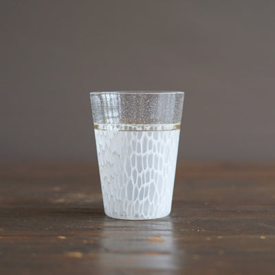Multifaceted White Glass Tumbler #NS34