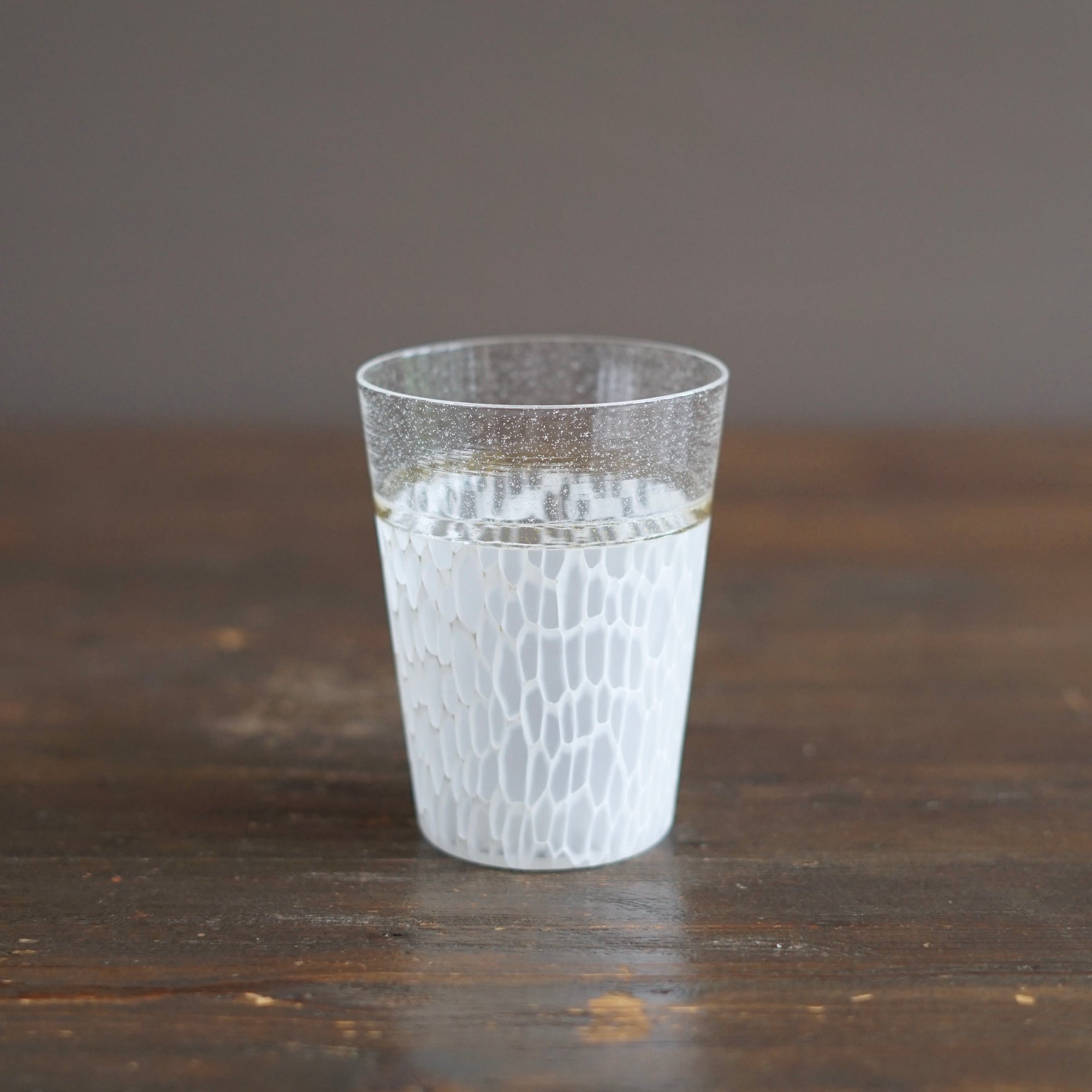 Multifaceted White Glass Tumbler #NS34