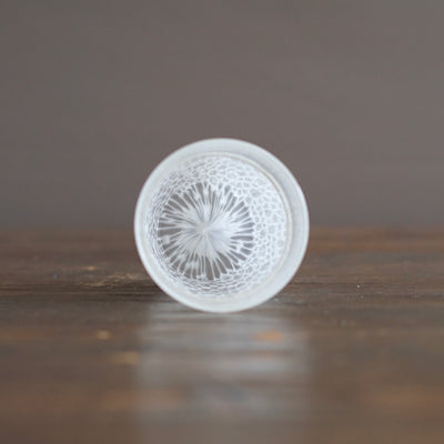 Multifaceted White Glass Tumbler #NS34