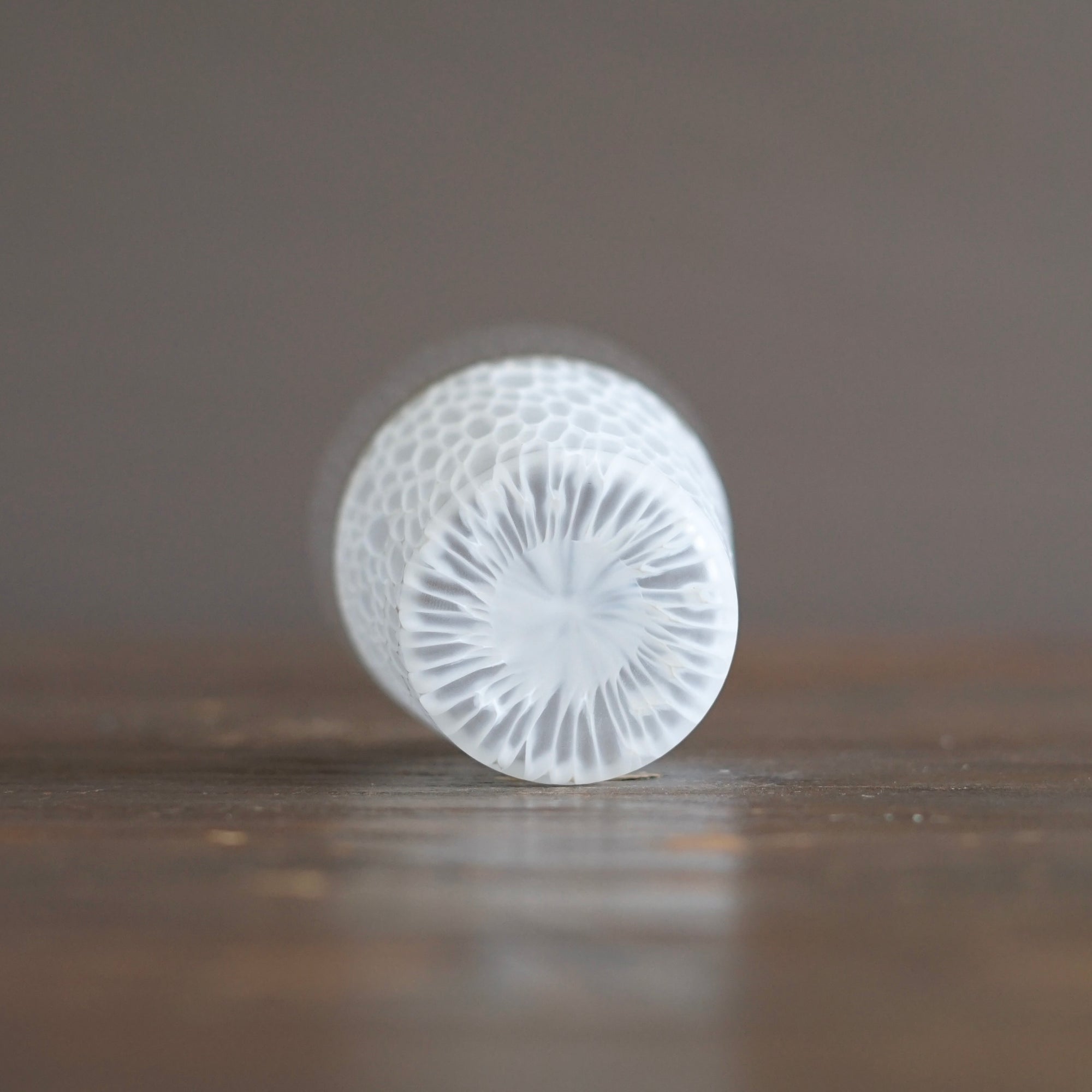 Multifaceted White Glass Tumbler #NS34