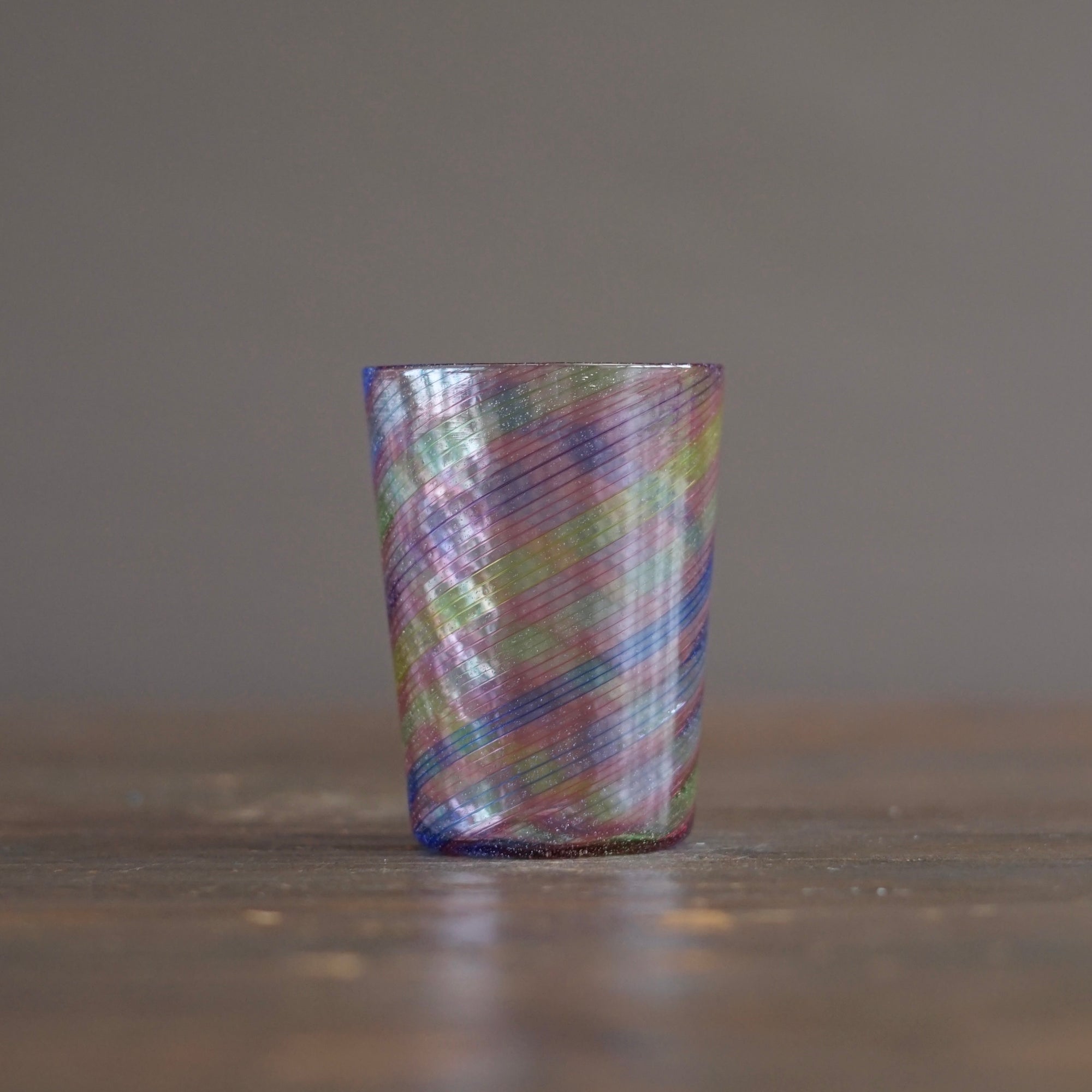 Twisted Rainbow Glass Cane Tumbler #NS35