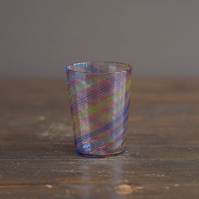 Twisted Rainbow Glass Cane Tumbler #NS35