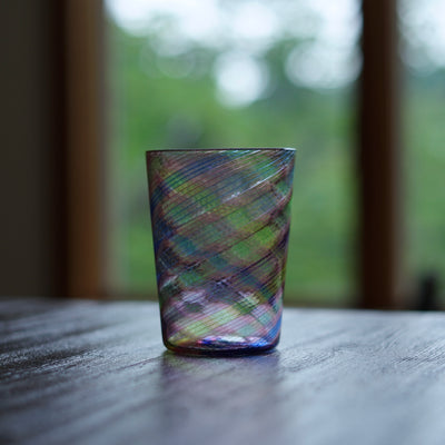 Twisted Rainbow Glass Cane Tumbler #NS35