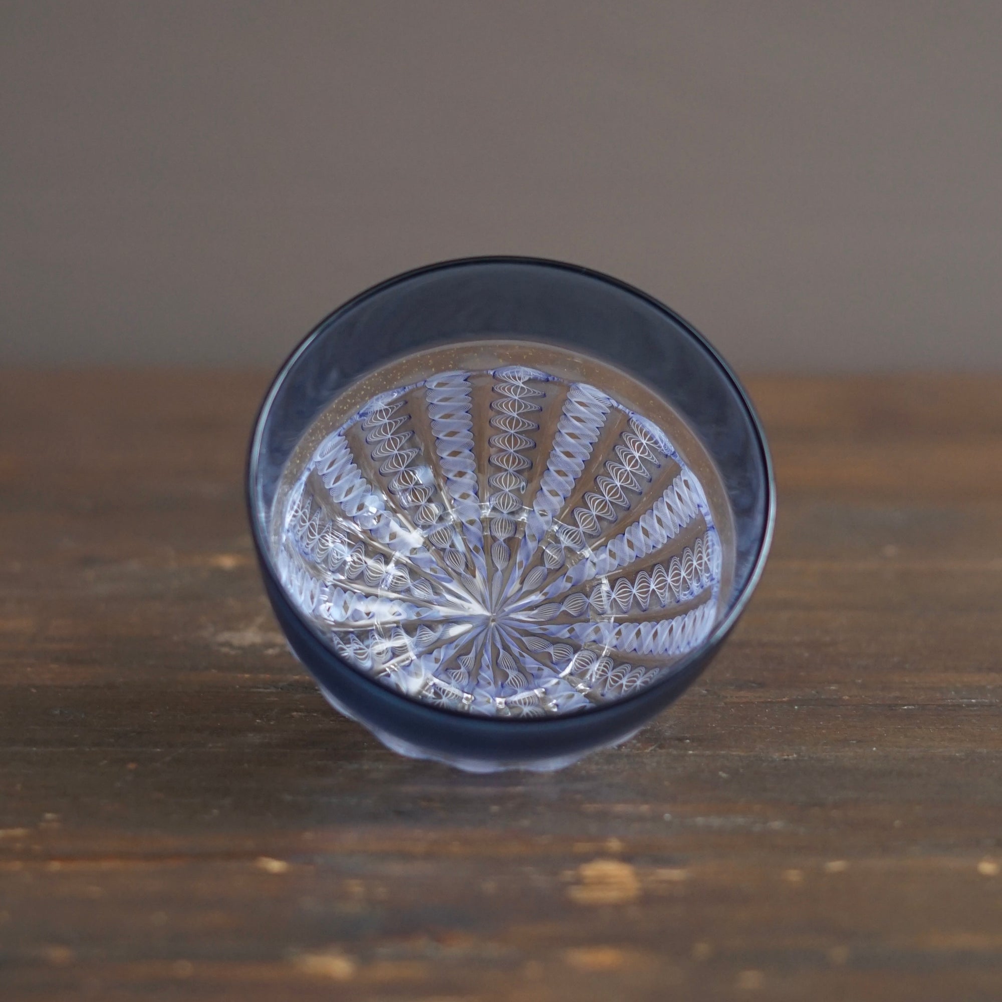 Ocean Lace Glass Tea Ceremony Bowl #NS37