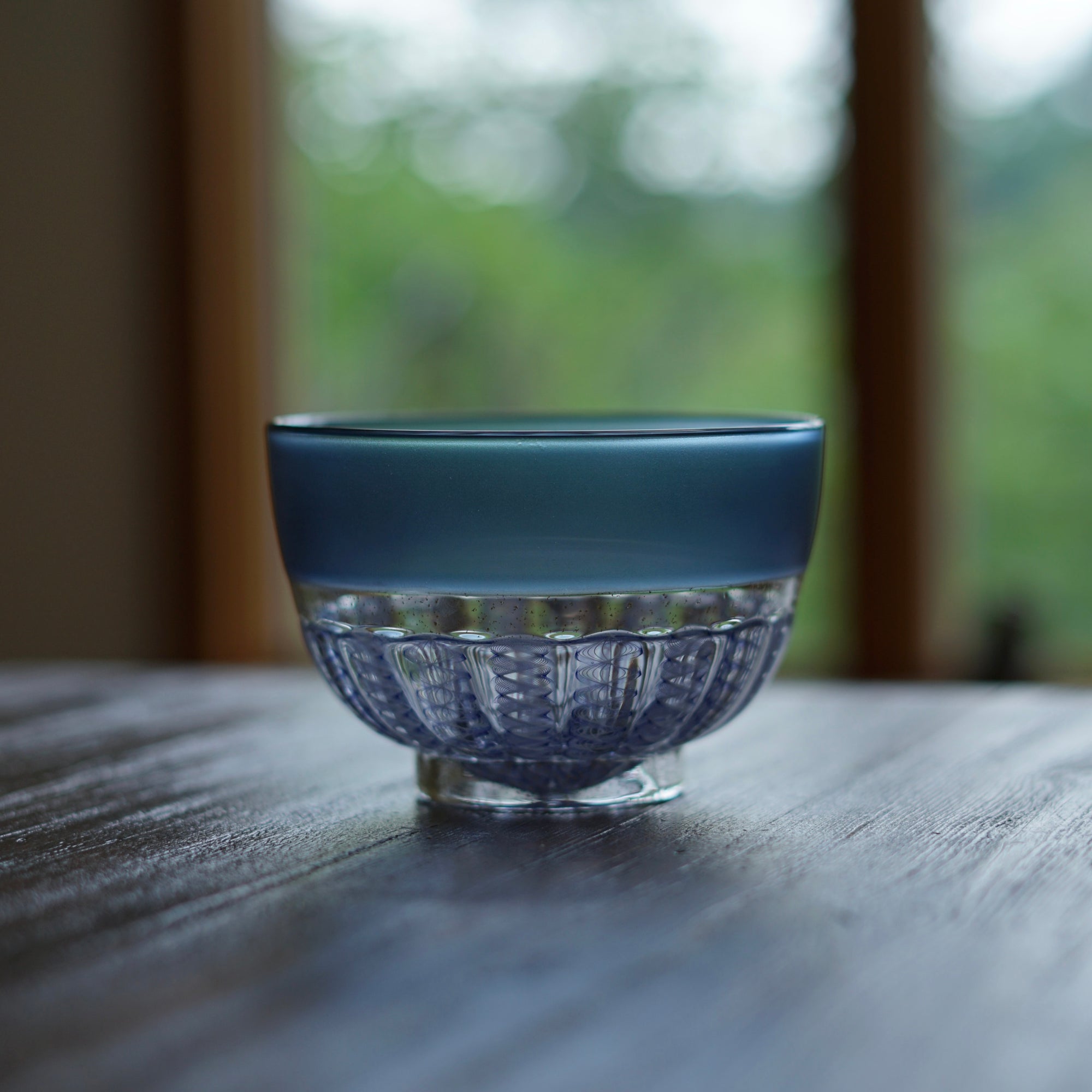 Ocean Lace Glass Tea Ceremony Bowl #NS37