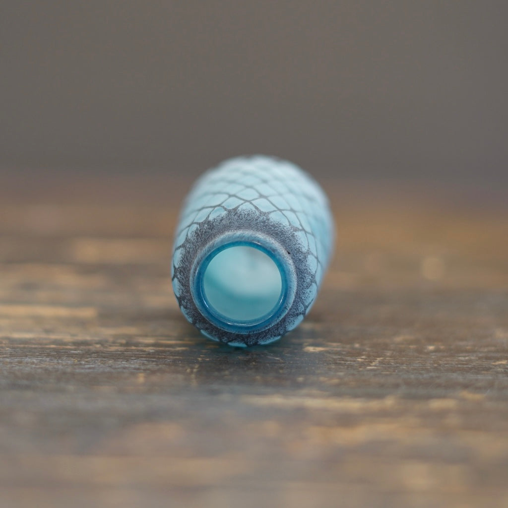 Tall Frosted Blue Brown Mesh Bud Vase #YY15B