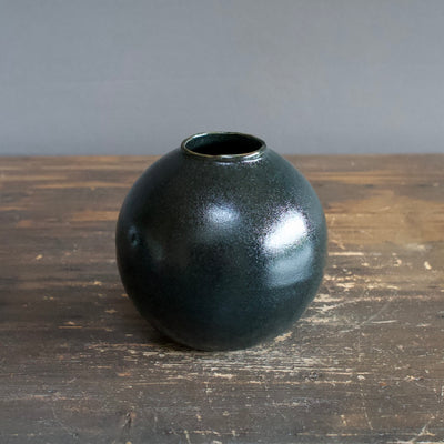 Small Black Globe Flower Vase #LK742B