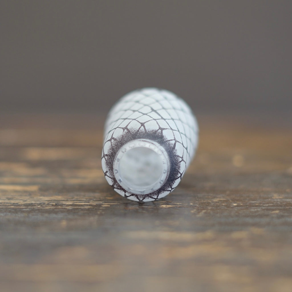 Tall Frosted White Brown Mesh Bud Vase #YY16A