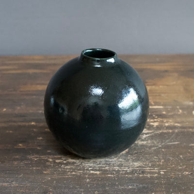 Small Black Globe Flower Vase #LK742A