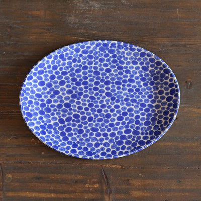 Blue Dots Serving Plate #LK905B