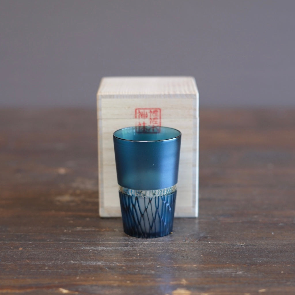 Multifaceted Teal Murrini GUINOMI Sake Cup #NS9