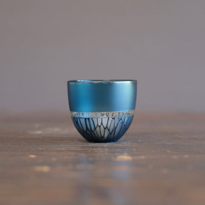 Multifaceted Teal  Murrini GUINOMI Sake Cup #NS10