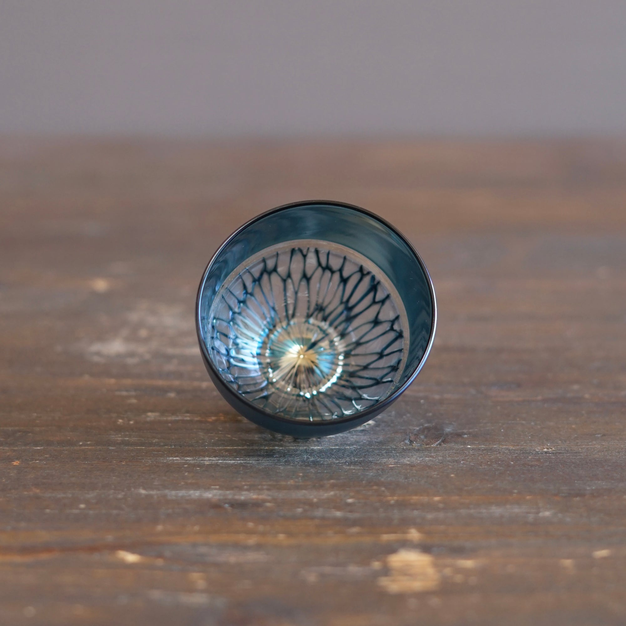 Multifaceted Teal  Murrini GUINOMI Sake Cup #NS10