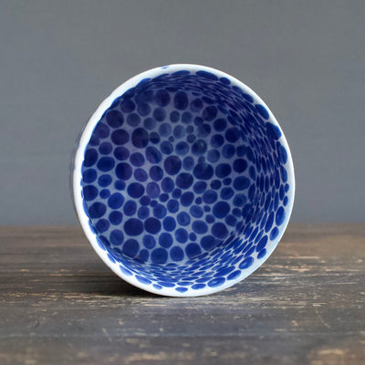 Blue Dots Cylinder Vase #LK739A