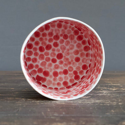 Red Dots Cylinder Vase #LK739F