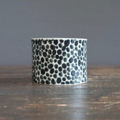 Black Dots Cylinder Vase #LK739B