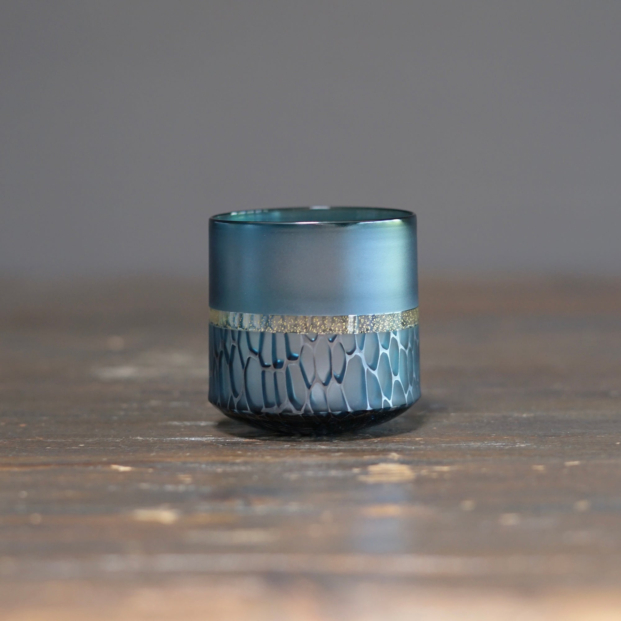Multifaceted Teal Murrini GUINOMI Sake Cup #NS20