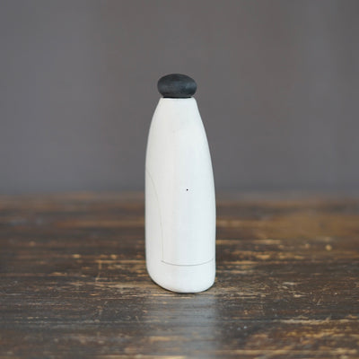 White Bottle Vase with Black Cap #KT131C