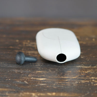 White Bottle Vase with Black Cap #KT131C