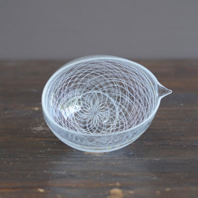 White Reticello Spouted Bowl #NS25